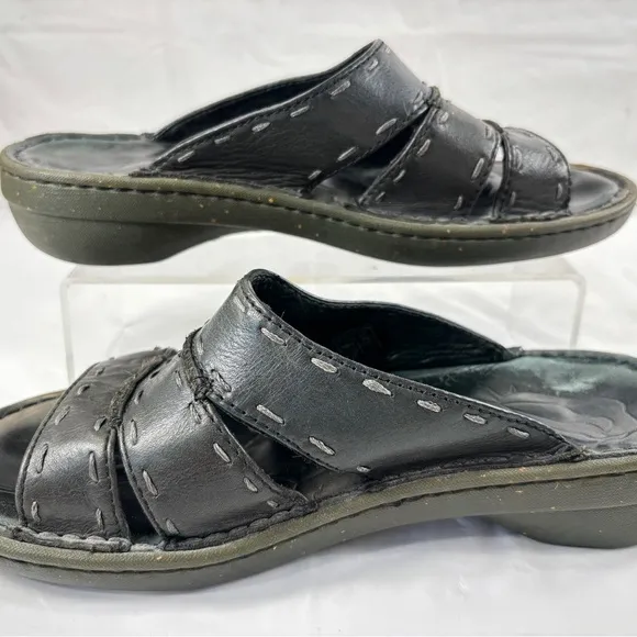Keen Cush Black Leather Slide in Sandals size 8