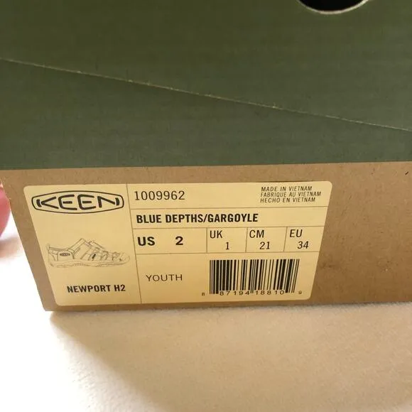 Keen Newport H2 blue gray kids sandals size US 2 brand new NIB