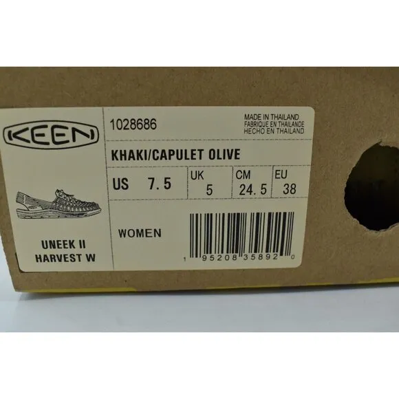 Keen Womens Size 7.5 Uneek II Harvest Khaki Olive Sandals Shoes