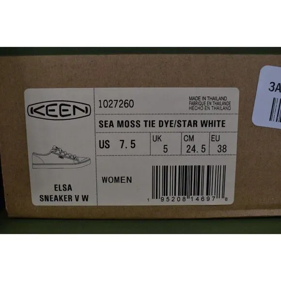 Keen Womens Size 7.5 Elsa V Sea Moss Tie Dye Lace Up Casual Sneakers Shoes