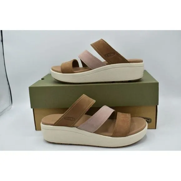 Keen Womens Size 11 Ellecity Toasted Coconut Fawn Nubuck Slip On Sandals Shoes