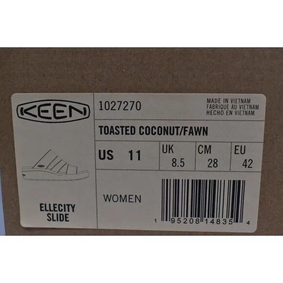 Keen Womens Size 11 Ellecity Toasted Coconut Fawn Nubuck Slip On Sandals Shoes