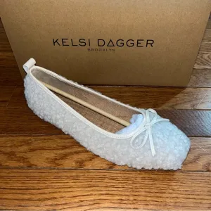 Kelsi Dagger Frankie Sherpa Ballet Flats Natural Cream like Women’s Size 8 NIB