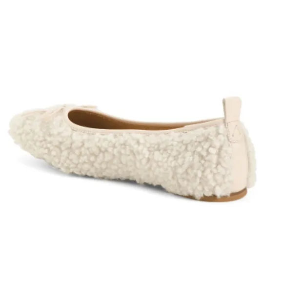 Kelsi Dagger Frankie Sherpa Ballet Flats Natural Cream like Women’s Size 8 NIB