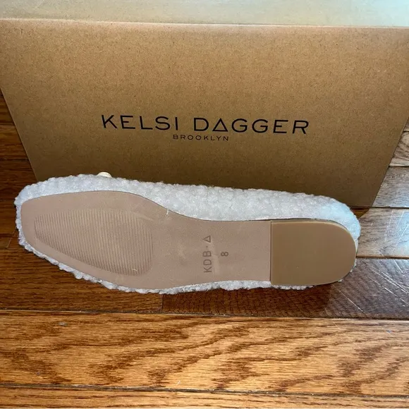 Kelsi Dagger Frankie Sherpa Ballet Flats Natural Cream like Women’s Size 8 NIB