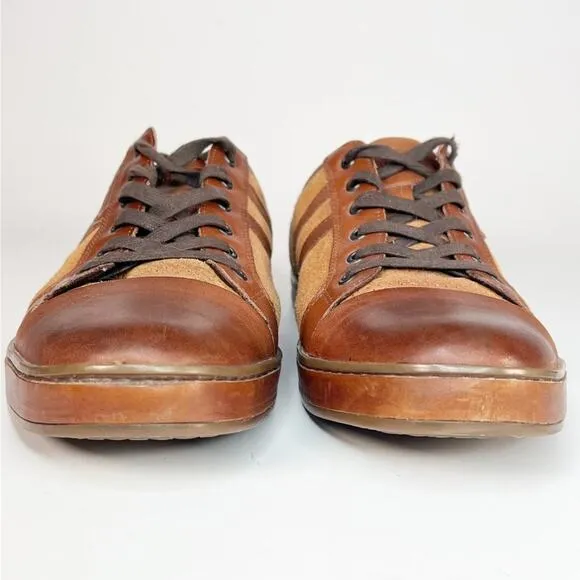 Kenneth Cole Brand Wagon 2 Tan Brown Leather Sneakers Shoes Men 9.5