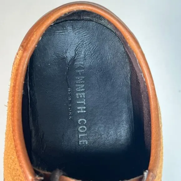 Kenneth Cole Brand Wagon 2 Tan Brown Leather Sneakers Shoes Men 9.5