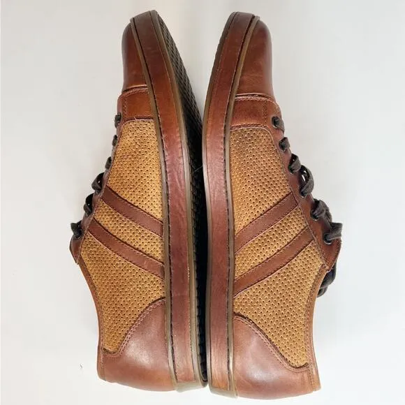 Kenneth Cole Brand Wagon 2 Tan Brown Leather Sneakers Shoes Men 9.5