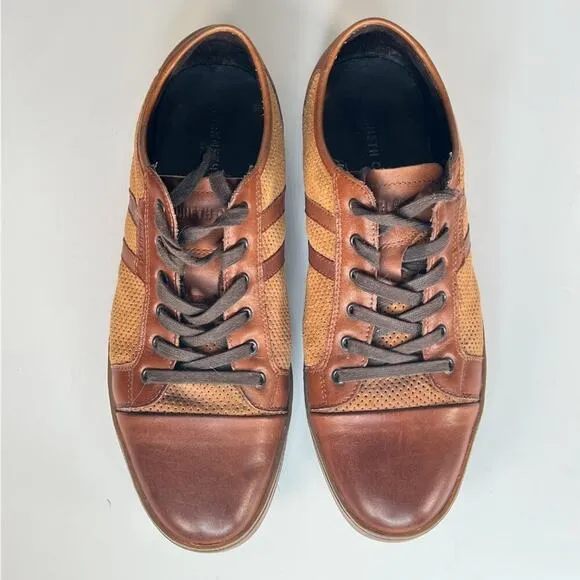 Kenneth Cole Brand Wagon 2 Tan Brown Leather Sneakers Shoes Men 9.5