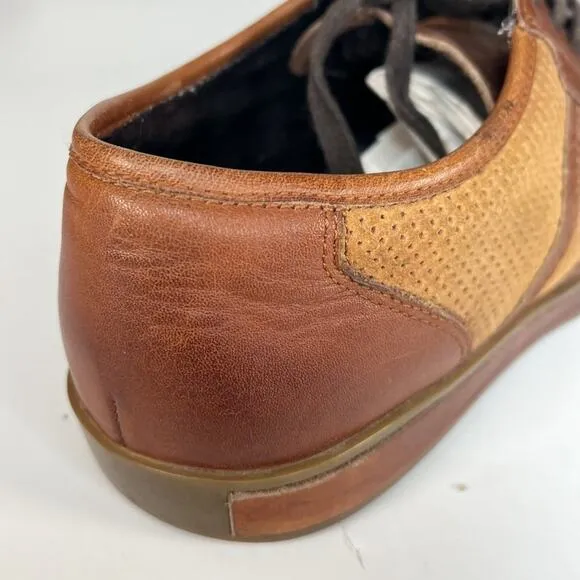 Kenneth Cole Brand Wagon 2 Tan Brown Leather Sneakers Shoes Men 9.5