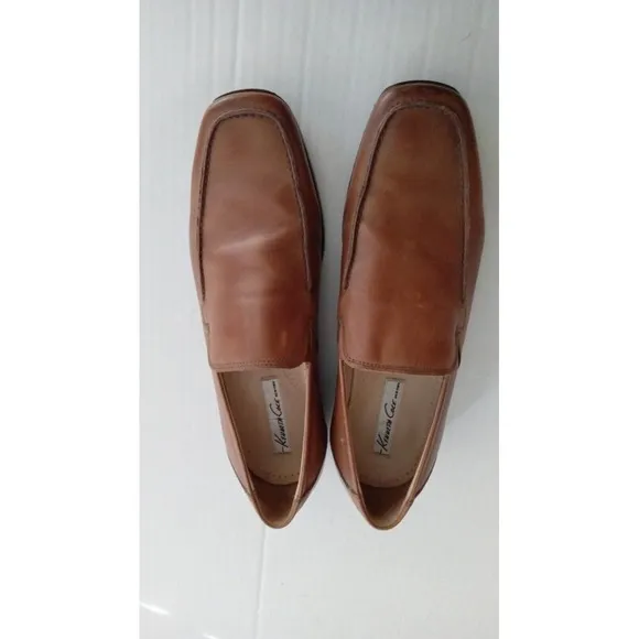 Kenneth Cole Leather Loafers Dress Shoes Slip On Comfort Brown Size?