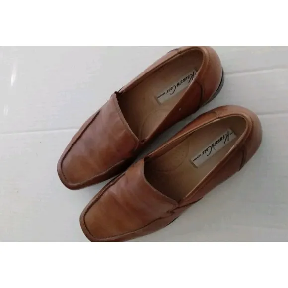 Kenneth Cole Leather Loafers Dress Shoes Slip On Comfort Brown Size?