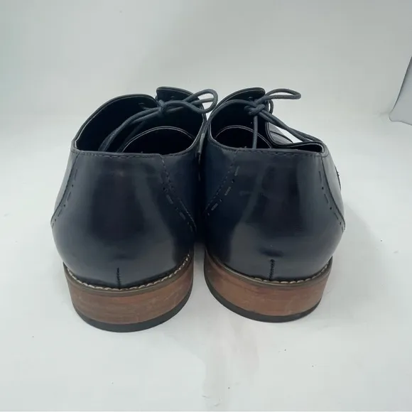 KENNETH COLE REACTION Men’s Black Vegan Leather CASHIAN Lace Up Loafers Shoes 12