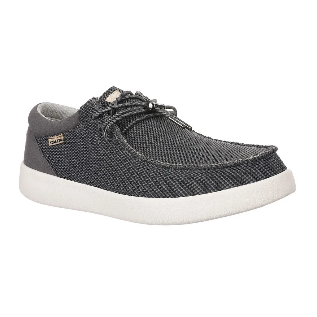 KickBack Haven Mesh Men's Elasticated Lace Lightweight Slip On Shoe Charcoal