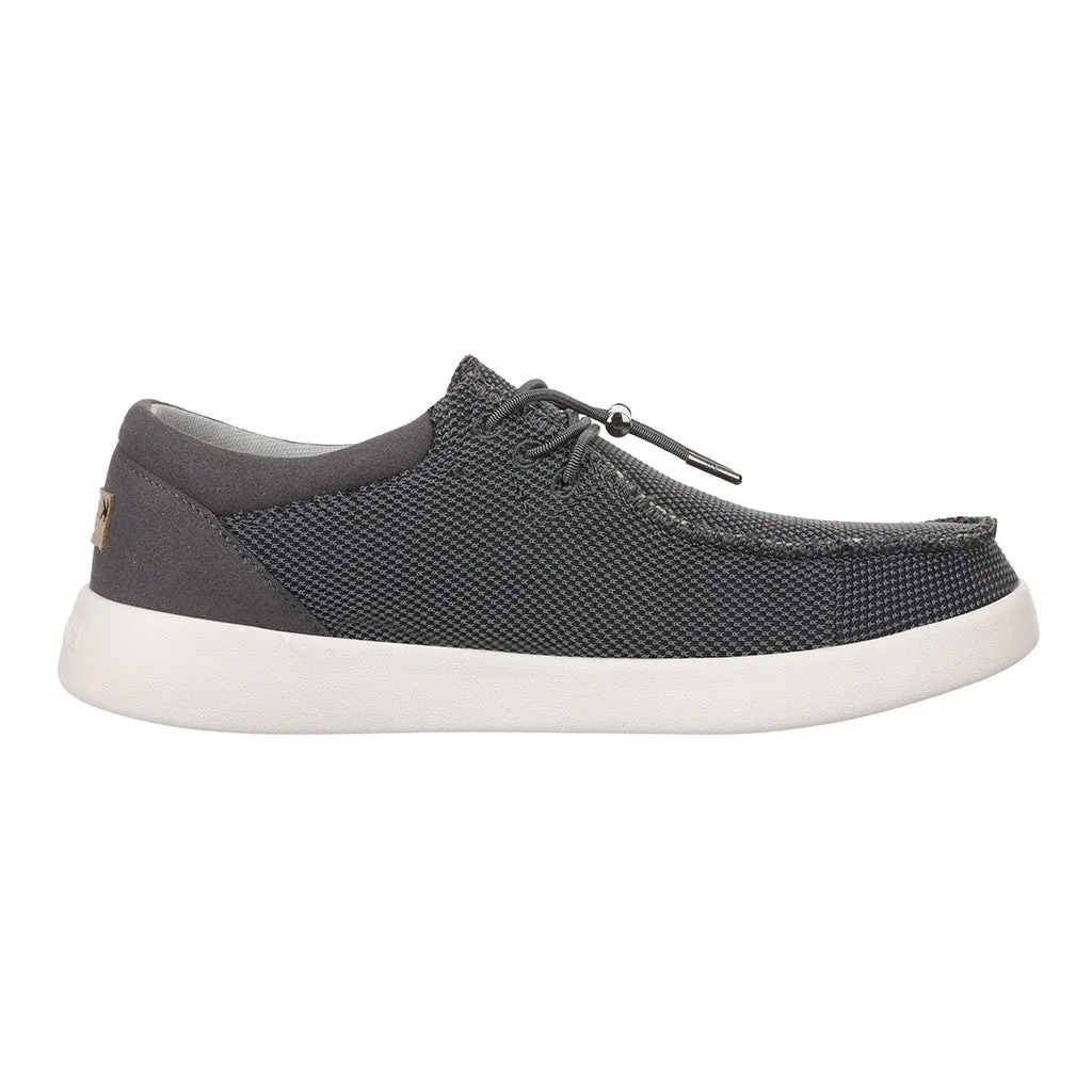 KickBack Haven Mesh Men's Elasticated Lace Lightweight Slip On Shoe Charcoal