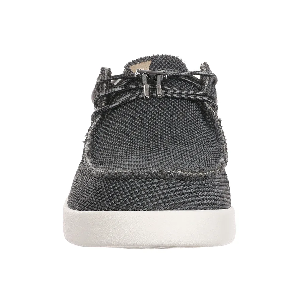 KickBack Haven Mesh Men's Elasticated Lace Lightweight Slip On Shoe Charcoal