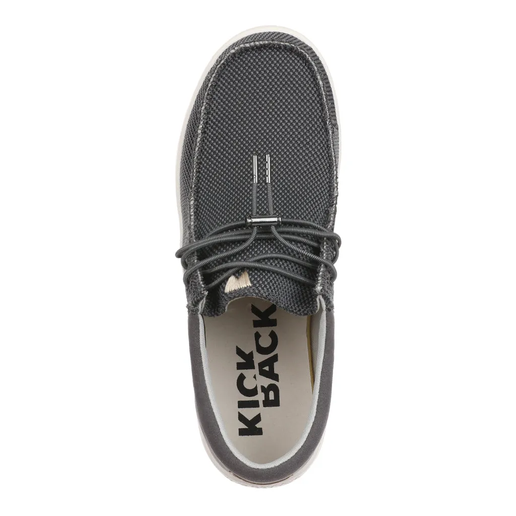 KickBack Haven Mesh Men's Elasticated Lace Lightweight Slip On Shoe Charcoal
