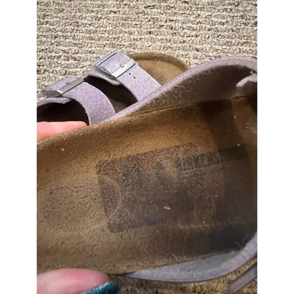 Kids Birkenstock Arizona Lavender Sparkle sandals
