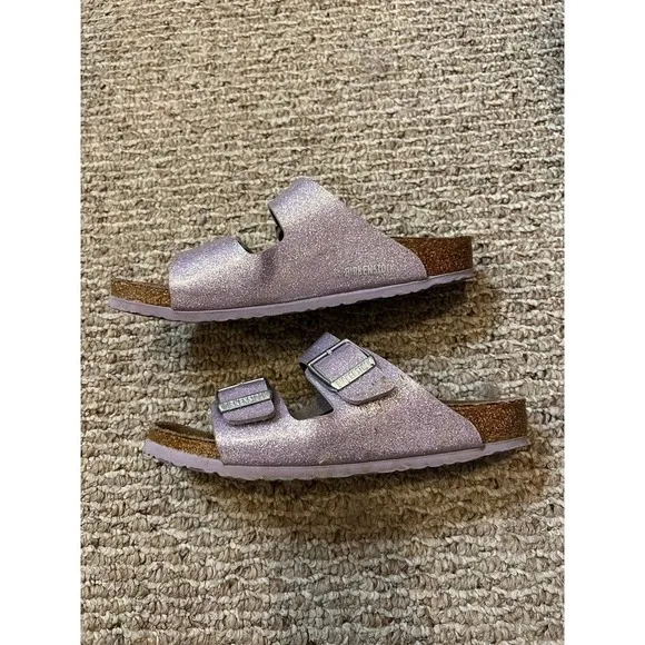 Kids Birkenstock Arizona Lavender Sparkle sandals