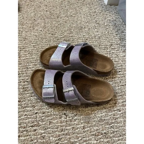 Kids Birkenstock Arizona Lavender Sparkle sandals