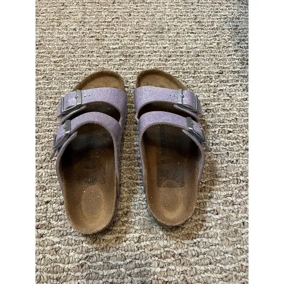 Kids Birkenstock Arizona Lavender Sparkle sandals