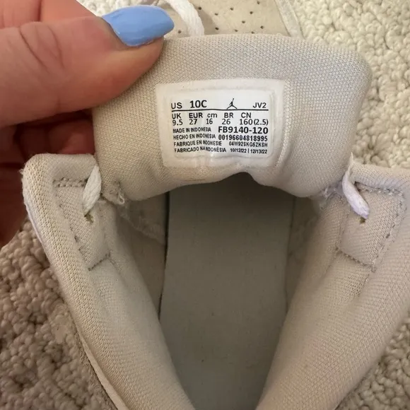 Kids' Jordan 1 Mid SE Craft GS Inside Out- White Sail