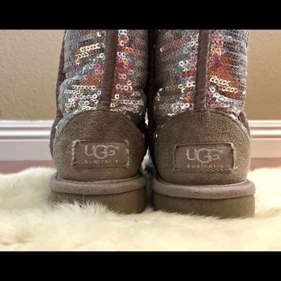 Kids Silver Sequins UGG Boots