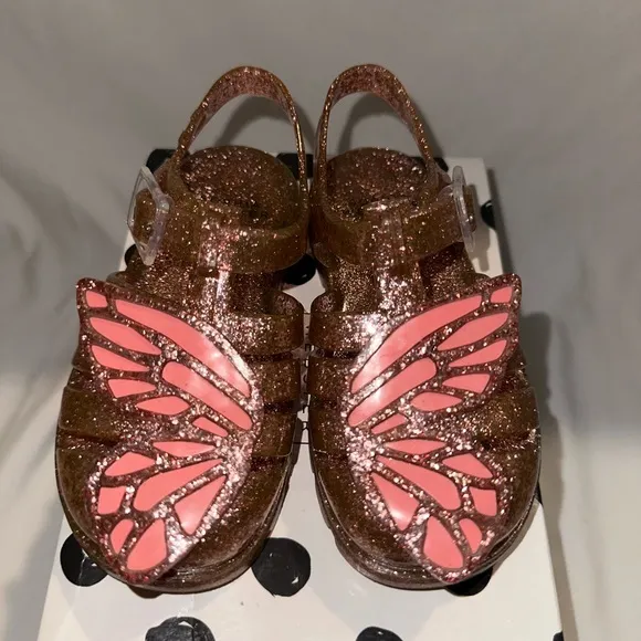 Kids Sophia Webster Glittery Butterfly Jelly Sandals