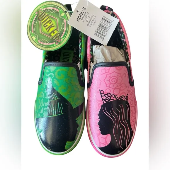 Kids Unisex:Girls' Wicked Glinda Elphaba Mismatch Slip-On Shoes sneakers