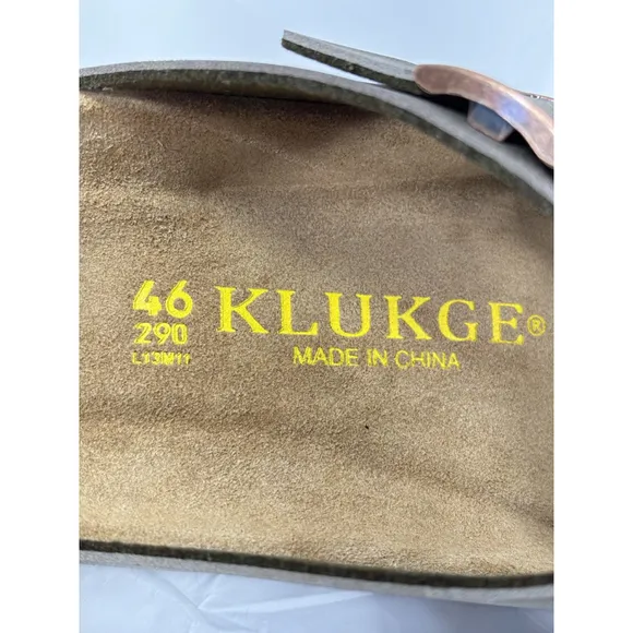 KLUKGE Leather Sandals Men's US Size 11 green ARIZONA TYPE