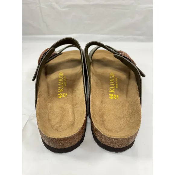 KLUKGE Leather Sandals Men's US Size 11 green ARIZONA TYPE