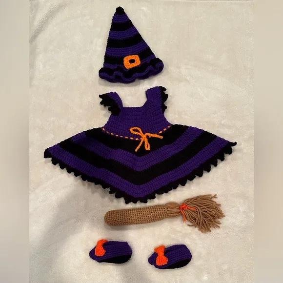 Knitted Infant Witch costume