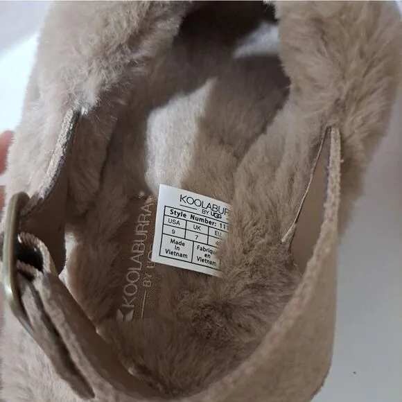 Koolaburra by UGG Gray Fluffy sandals size 9 NEW