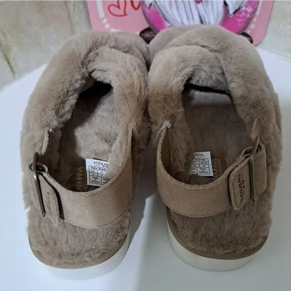 Koolaburra by UGG Gray Fluffy sandals size 9 NEW