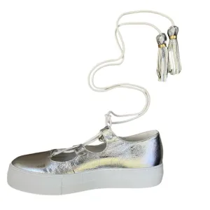 L' AUTRE CHOSE Lace-up sneakers Silver NWOT Size 39