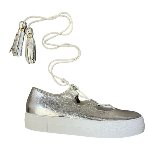 L' AUTRE CHOSE Lace-up sneakers Silver NWOT Size 39