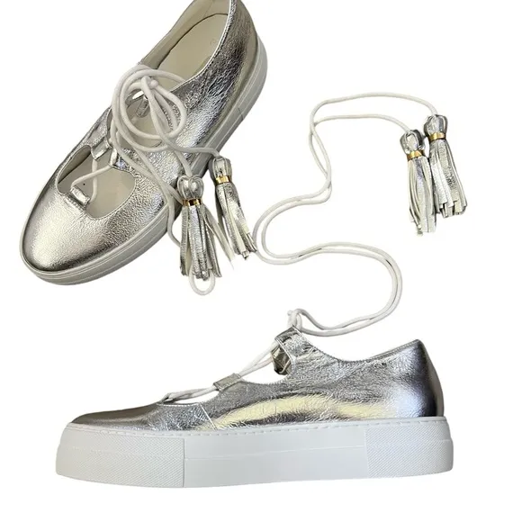 L' AUTRE CHOSE Lace-up sneakers Silver NWOT Size 39
