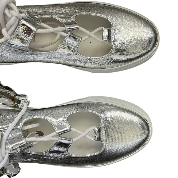 L' AUTRE CHOSE Lace-up sneakers Silver NWOT Size 39