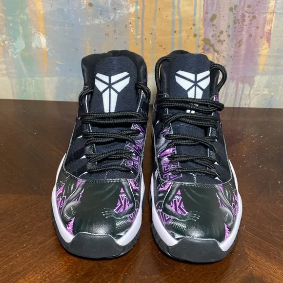 Lakers Kobe Bryant Custom Black and Purple High-Top Unisex Shoes M 8.5/W 11W New