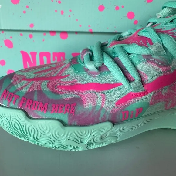Lamelo Ball teal and pink sneakers #lamelo