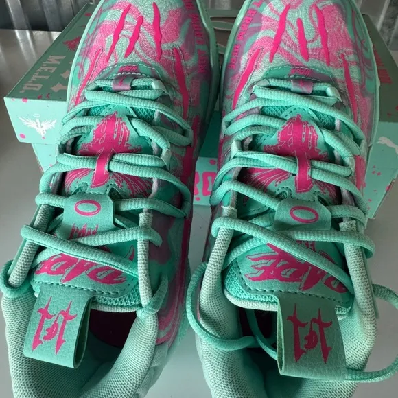 Lamelo Ball teal and pink sneakers #lamelo