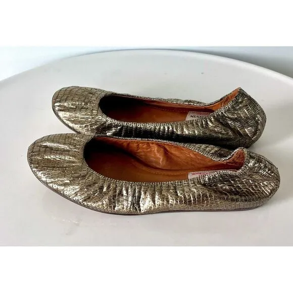 Lanvin Metallic Bronze Ballet Flats‎ Size 38 / 7.5