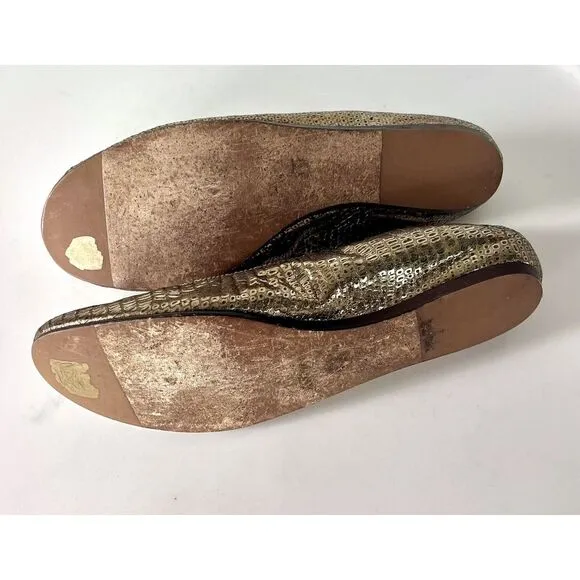 Lanvin Metallic Bronze Ballet Flats‎ Size 38 / 7.5