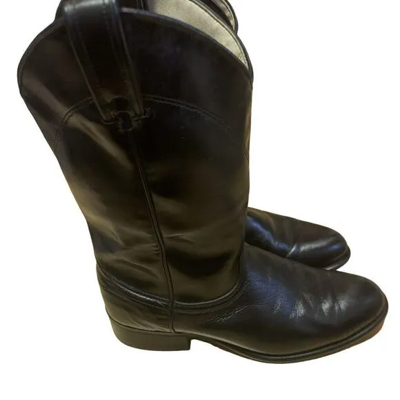LAREDO WESTERN COWBOY BLACK MENS 9D BOOTS Made In The USA