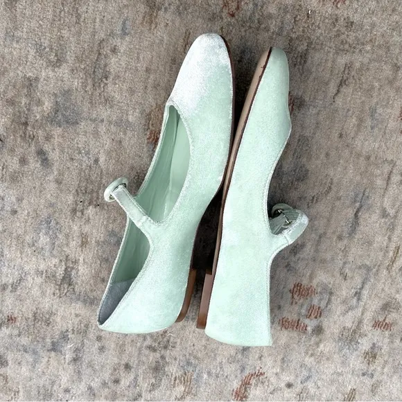 Larroude Blair Plush Mary Jane Ballet Flats Shoes Sz 6