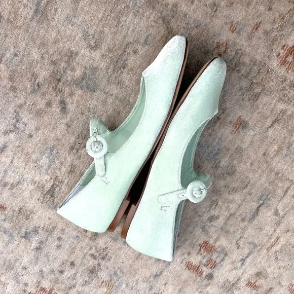Larroude Blair Plush Mary Jane Ballet Flats Shoes Sz 6