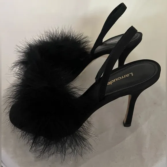 Larroude Marilyn Slingback Black Heels Shoes Size 39.5 $330