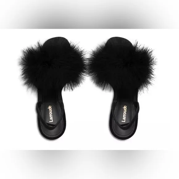 Larroude Marilyn Slingback Black Heels Shoes Size 39.5 $330