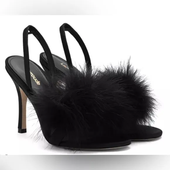 Larroude Marilyn Slingback Black Heels Shoes Size 39.5 $330