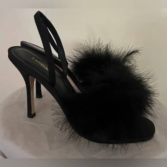 Larroude Marilyn Slingback Black Heels Shoes Size 39.5 $330